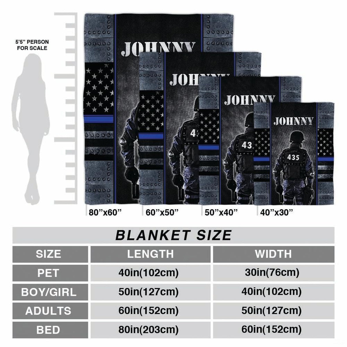 Armored police officer tribute flag blanket styled across bed