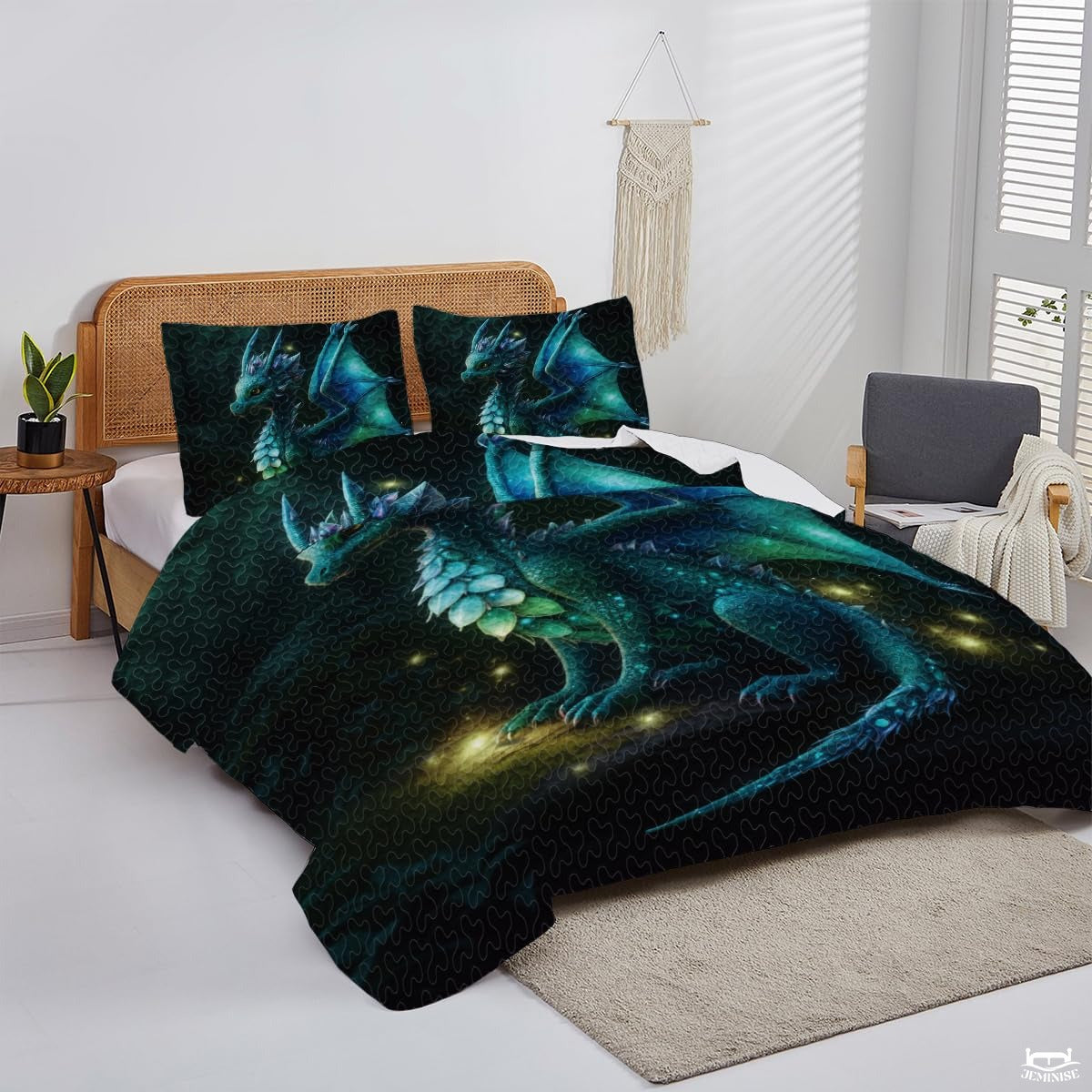 Custom Fantasy Dragon Sitting in Profile Comforter