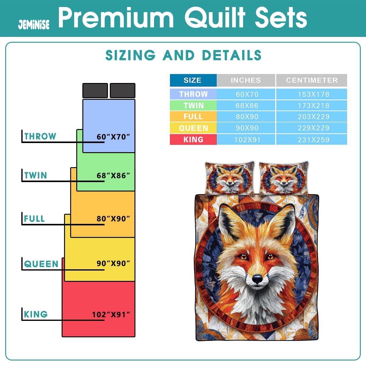 Jeminise Cat Farmhouse Quilt Set, Cozy Animal Bedding