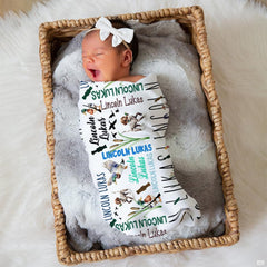 Overhead look at duck hunting bedding set showcasing rustic wildlife illustrations.