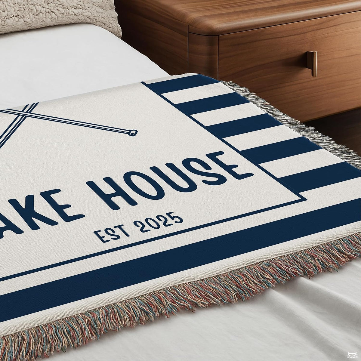 Lodge bedding sets in a bag showcasing lakeside canoe paddle graphics.