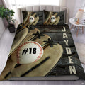 Custom Vintage Baseball on Glove Bedding Set, Baseball Bedding Twin Full Queen King Size Bedding Set Soft & Lightweight for Boys Teens Room Decor