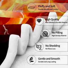 Football player fire and ice throw blanket view 6 highlighting athletic player, split lightning, and flaming ball