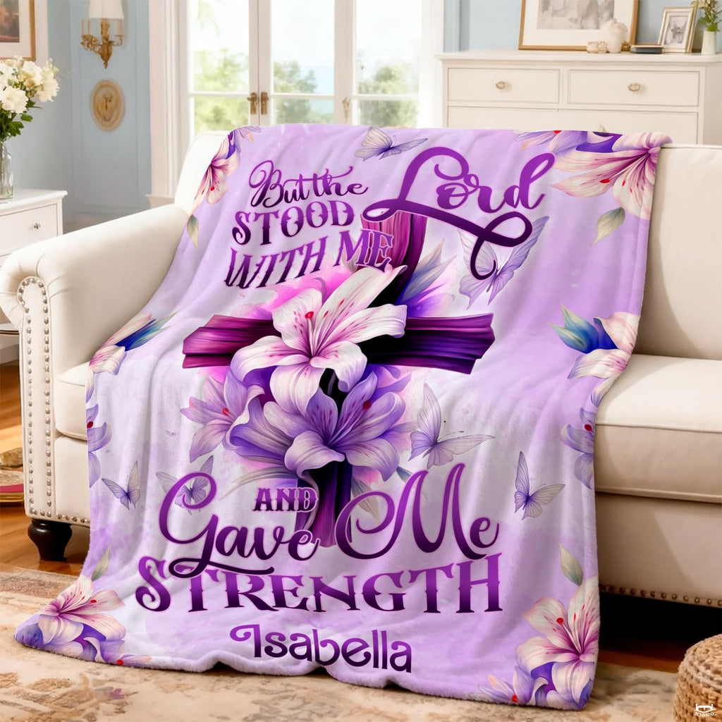 Custom Floral Cross Bible Verse Blanket, Machine Washable