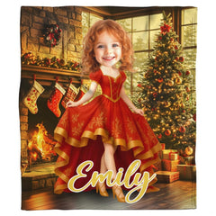 thematic accent bedroom interior decorated with festive holiday sheets bedding set for an enchanting winter setup.