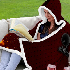Folded football player crimson throw blanket revealing rich red tones and football graphics