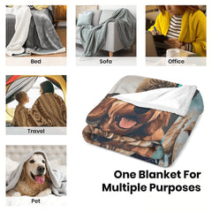Alternative perspective of golden doodle mandala graphic blanket
