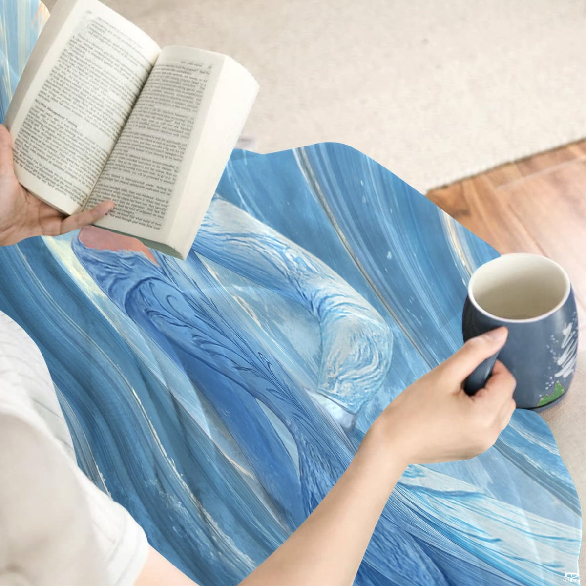 Ice princess graphic blanket edge detail and reverse side finish