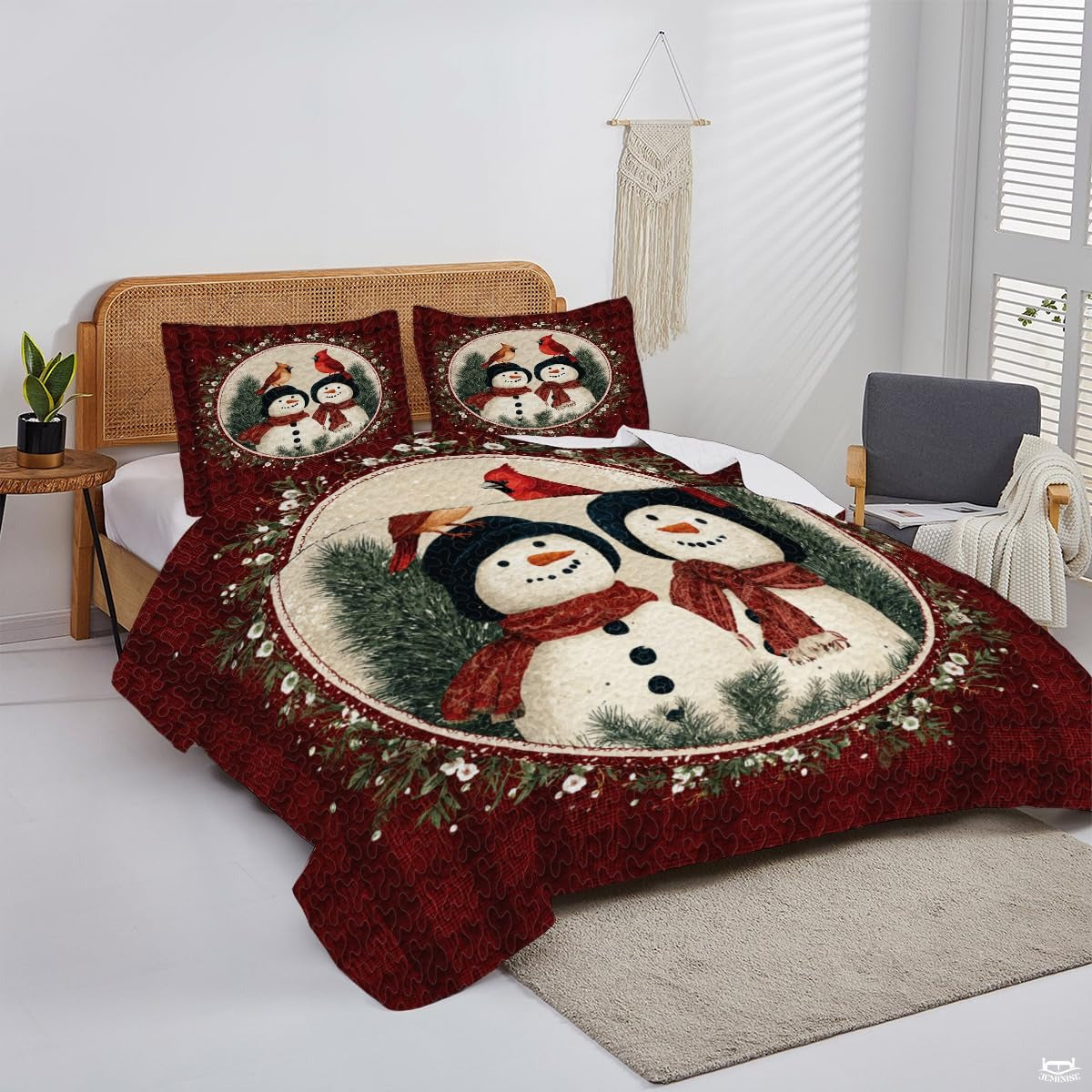 Christmas Bedding Quilt – Soft Microfiber Holiday Bedspread, Lightweight Winter Bedding, Cozy Xmas Quilts for Couch, Bedroom & Seasonal Home Decorations (Christmas Quilt-DS12)