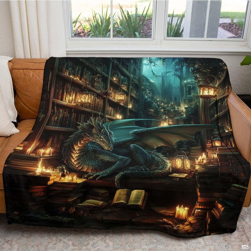 Detailed gothic archway and flickering candlelight artwork showcased on an enchanting bedroom bedding display.