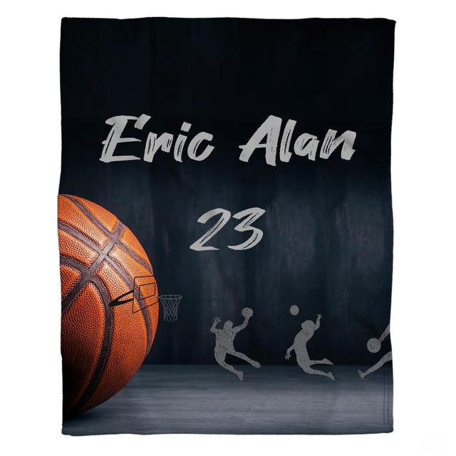 Personalized Basketball Close Up Blanket with Name and Number
