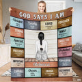 Personalized Christian Woman Affirmation Bible Verse Throw Blanket