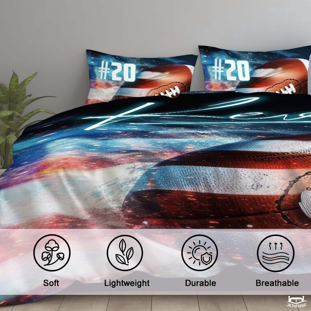 Custom American Football on Cosmic Background Vintage Comforter