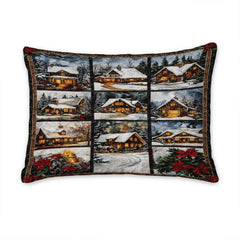 Matching pillowcase detail for winter bedding set featuring coordinating frost slate snowman artwork