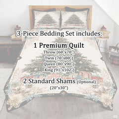 Christmas Bedding Quilt – Soft Microfiber Holiday Bedspread, Lightweight Winter Bedding, Cozy Xmas Quilts for Couch, Bedroom & Seasonal Home Decorations (Christmas Quilt-DS07)
