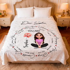 Custom Christian Inspirational Sophia Blanket, Machine Washable