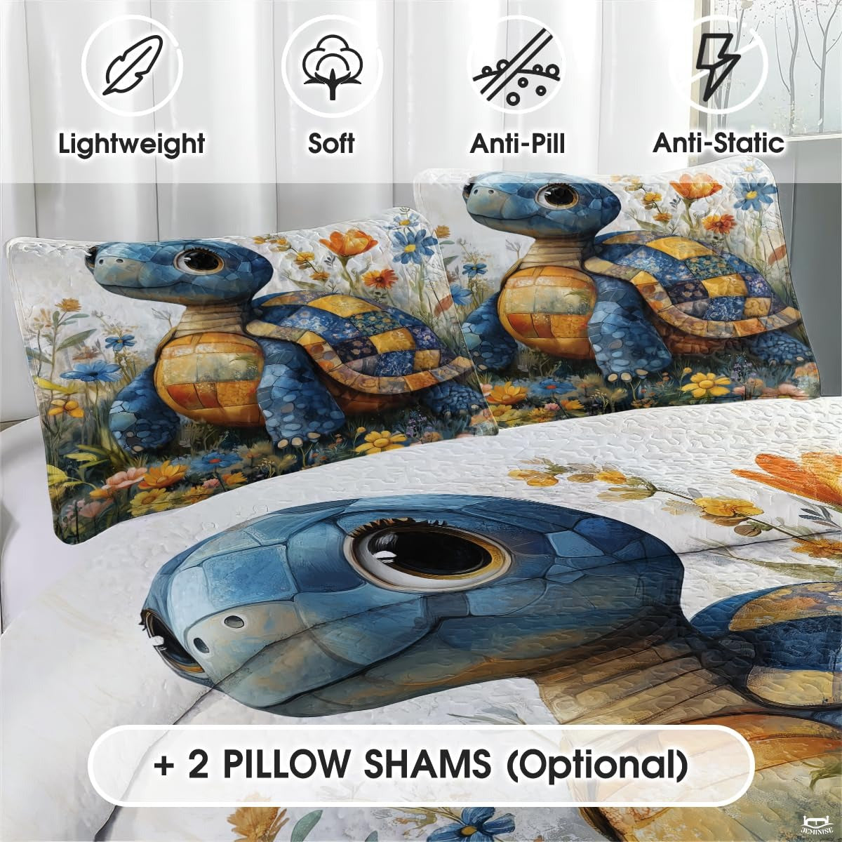 Sea Turtle Pattern Quilt, Animal Patchwork Sea Turtle Quilt Set Patchwork Style, Premium Pattern Quilt Bedspread, Animals Bedding Quilts Gift for Men Women