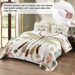 Boho dragonfly bedding in a softly lit bedroom