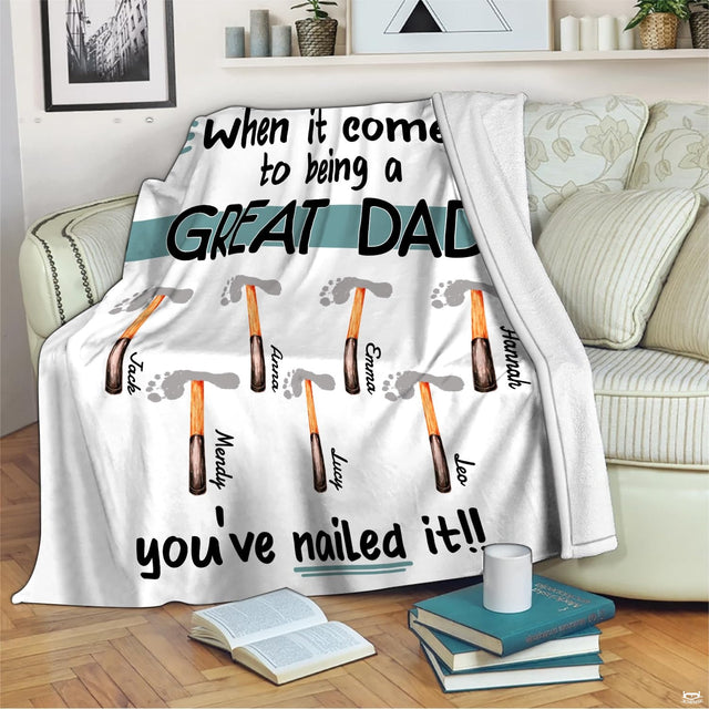 Handyman great dad you nailed it footprint hammer blanket showing footprint hammer heads view 2