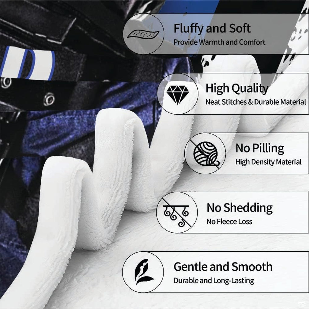 Detailed multi-panel view of tactical officer Thin Blue Line blanket