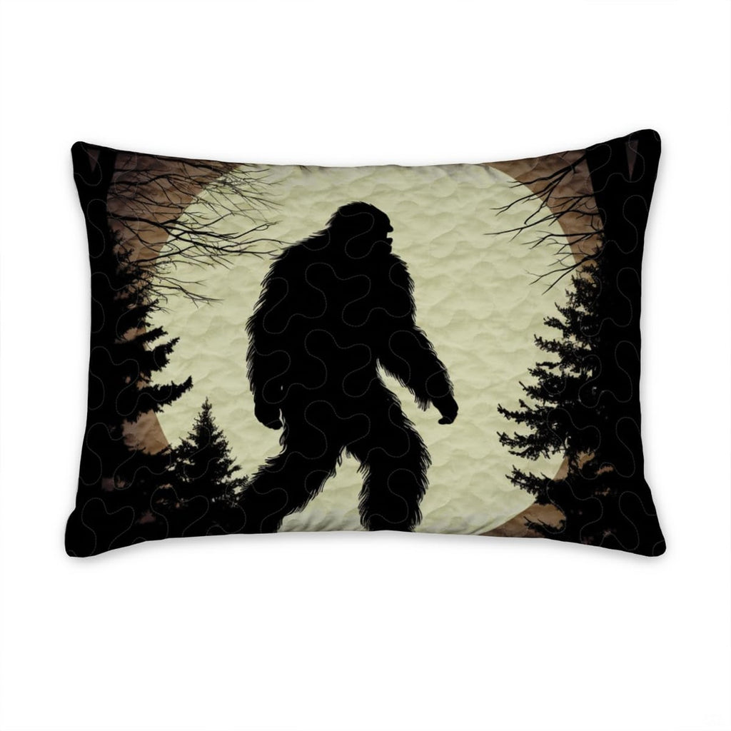 Matching pillowcase detail for woodland bedding set featuring coordinating vintage khaki Bigfoot artwork