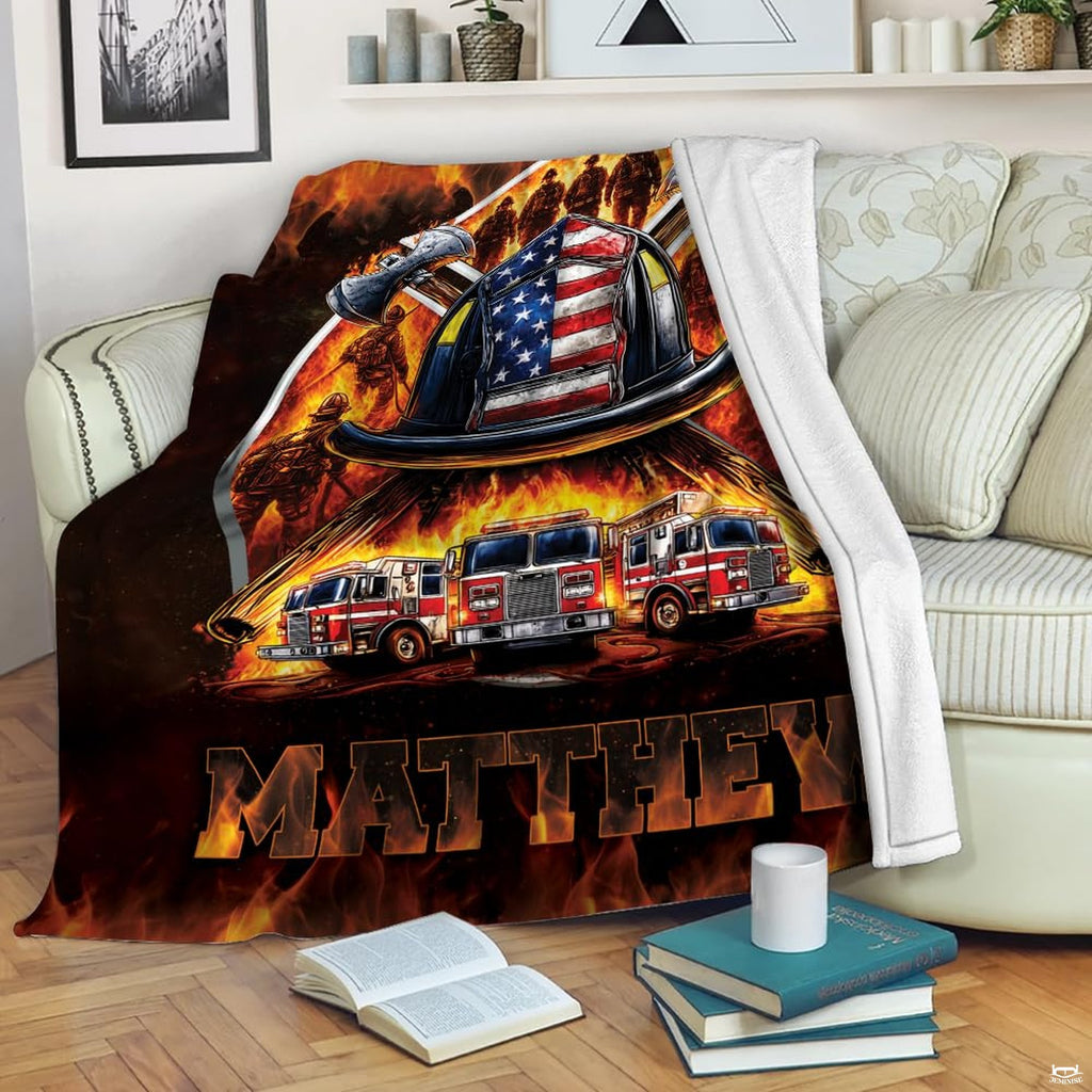 Folded presentation presenting vibrant fire colors and sharp print clarity on Blanket.