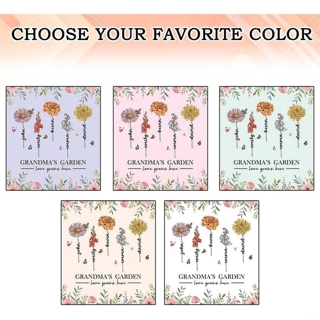 Watercolor botanical meadow textile laid flat in studio overview