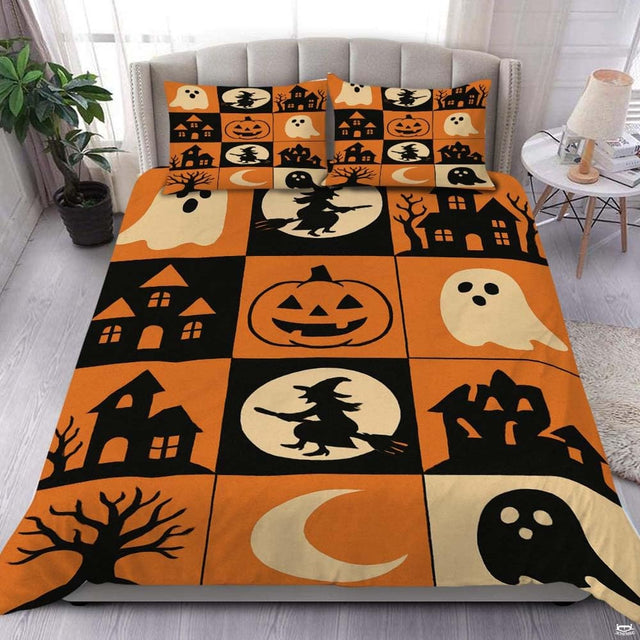 Halloween grid icons patchwork bedding - view 1