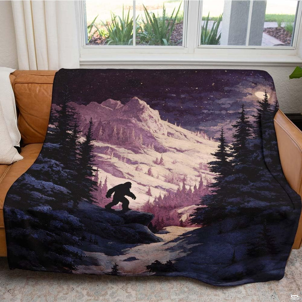Winter mountain night landscape illustrating first night bedding set decor