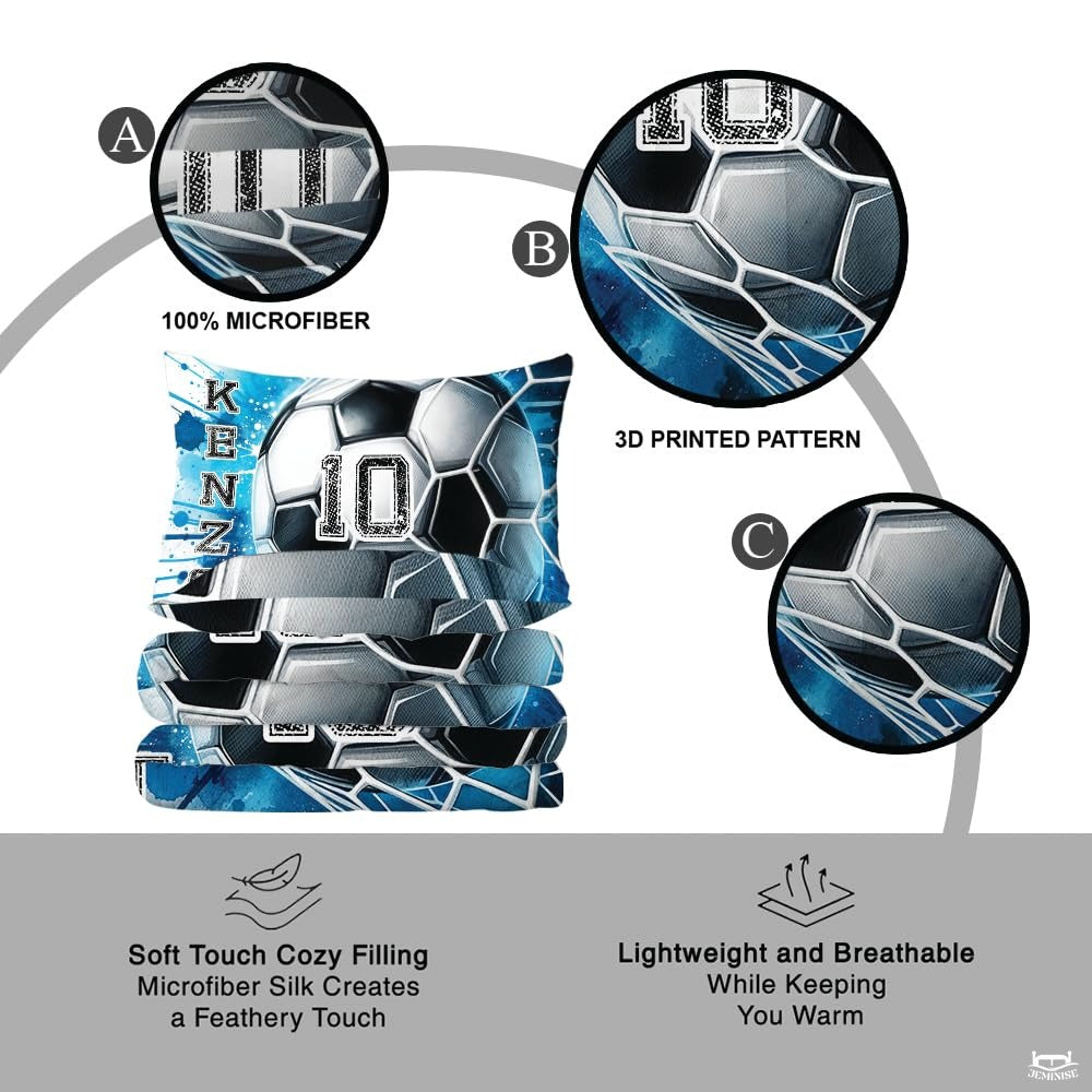 Custom Soccer Ball Goal Personalized Bedding Comforter Set