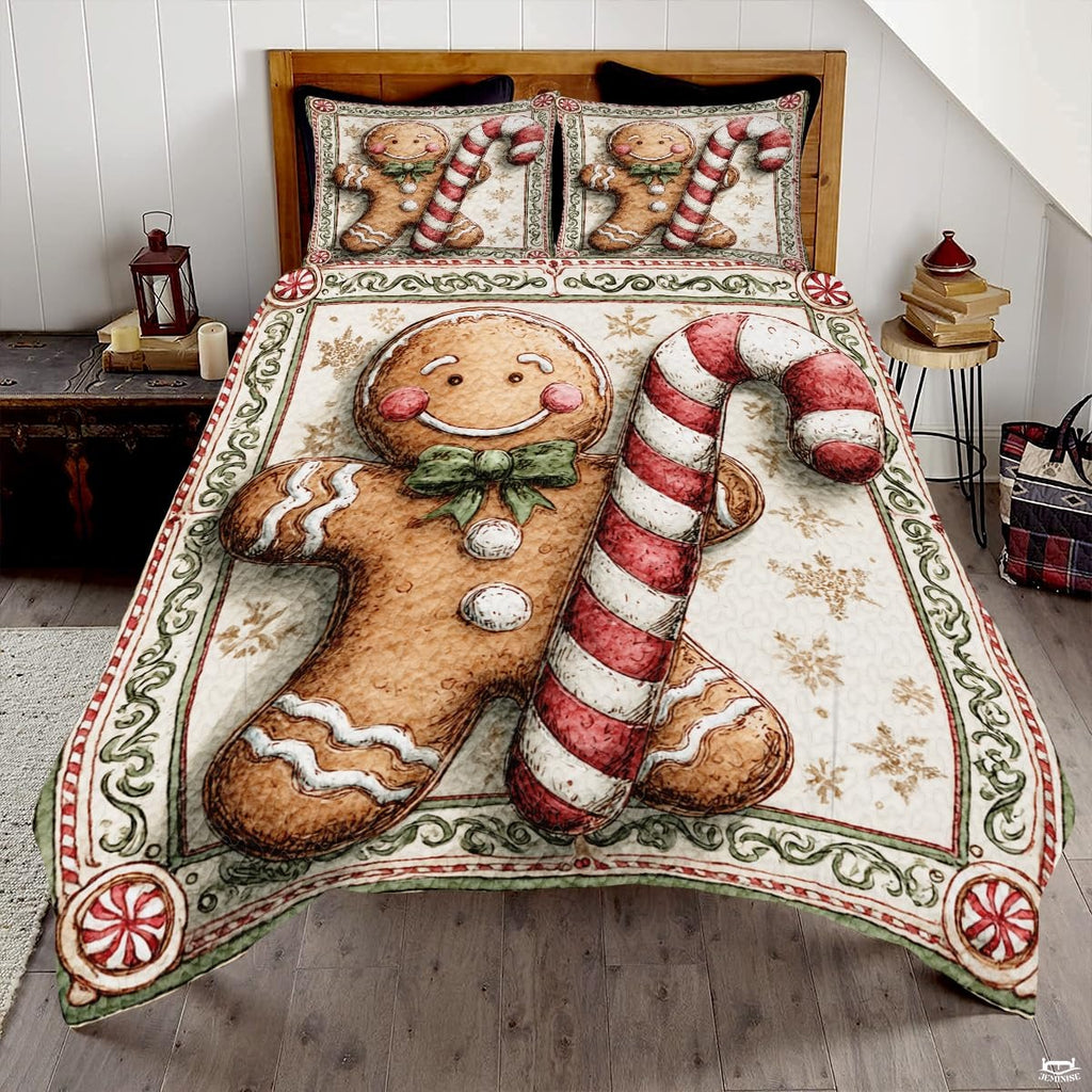 Christmas Bedding Quilt – Soft Microfiber Holiday Bedspread, Lightweight Winter Bedding, Cozy Xmas Quilts for Couch, Bedroom & Seasonal Home Decorations (Christmas Quilt-DS05)