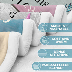 Praying girl scripture affirmations blanket folded over lounge couch
