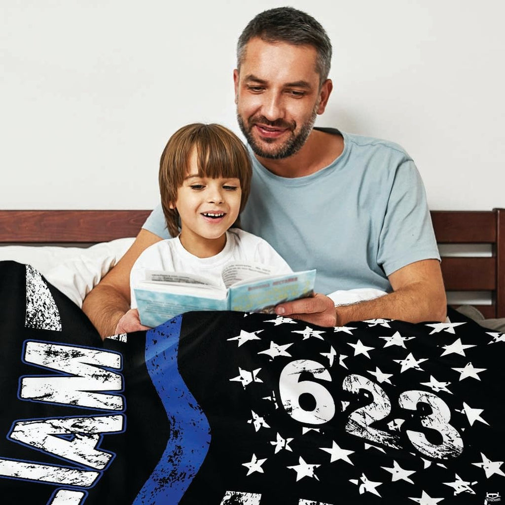 Stylized overhead presentation of patriotic flag bedding motif with dark contrast stripes.