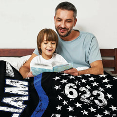 Stylized overhead presentation of patriotic flag bedding motif with dark contrast stripes.