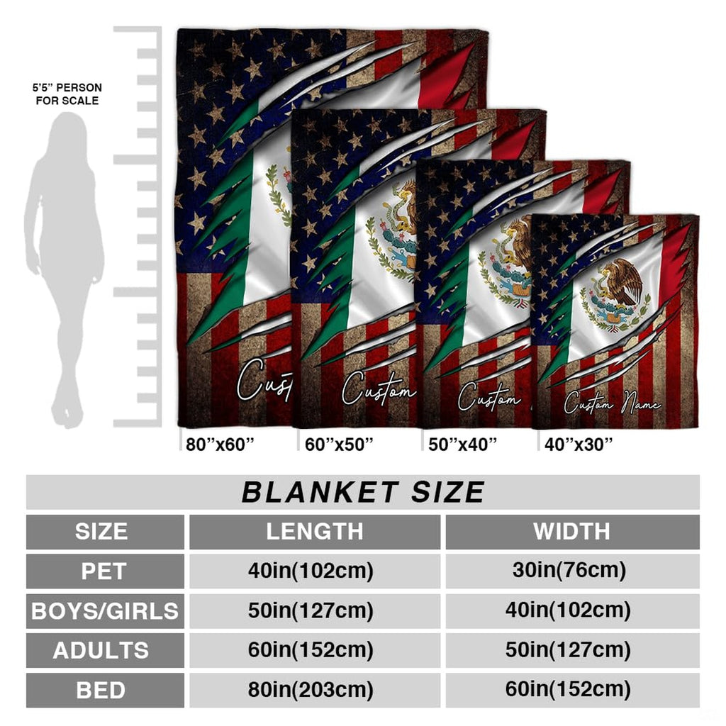 Mexican American ripped flag design with Mexican eagle crest and stars and stripes, view 2.