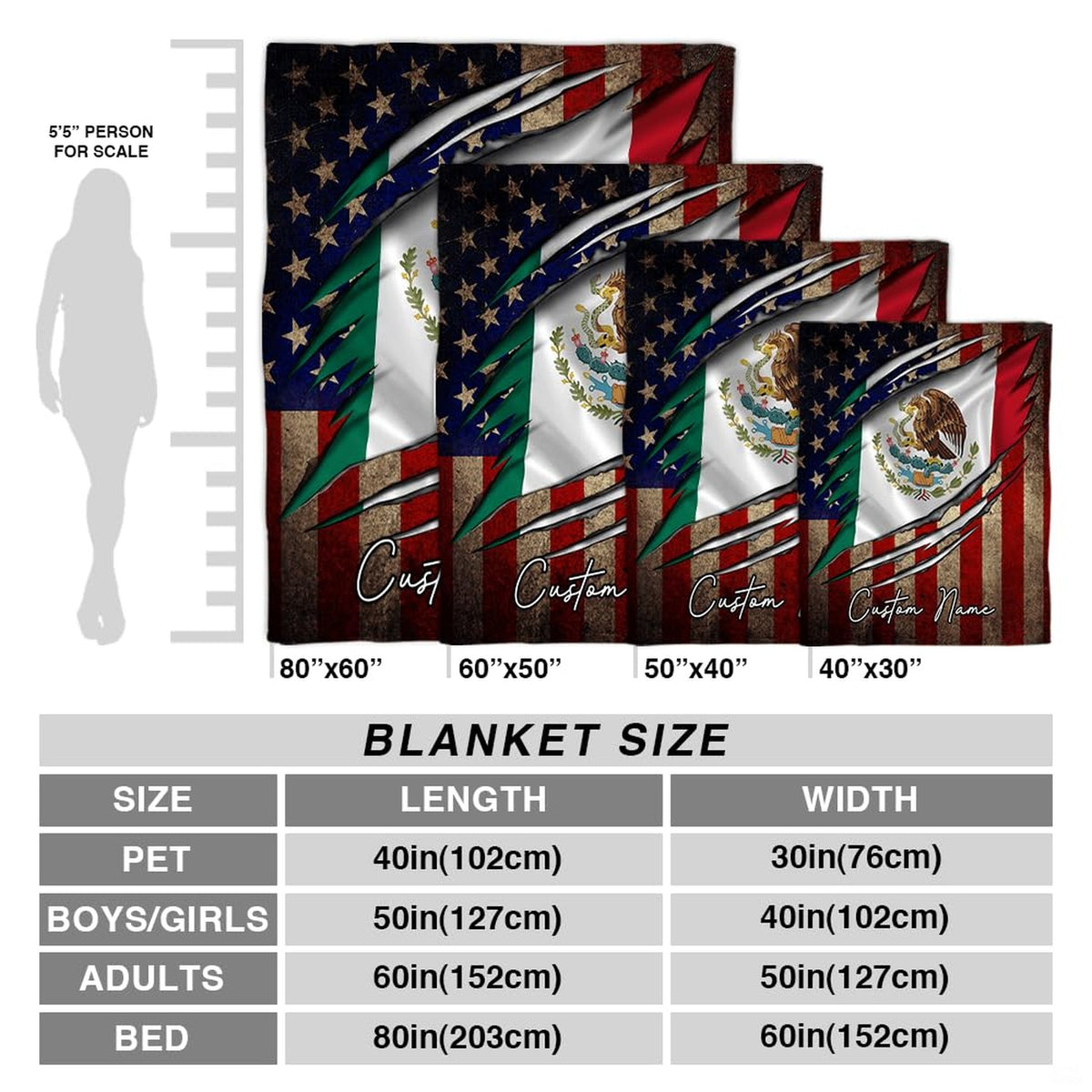 Mexican American ripped flag design with Mexican eagle crest and stars and stripes, view 2.