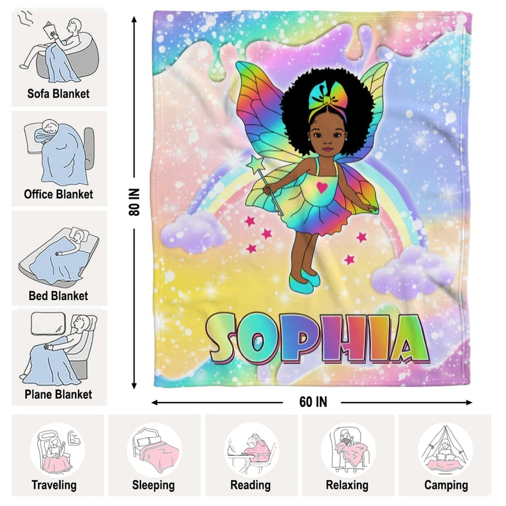 Overview of whimsical rainbow fairy bedding set brightening a cozy aesthetic bedroom space.
