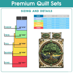 Custom Tree of Life Quilt Set Celtic Yggdrasil Bedding for Bedroom Decor