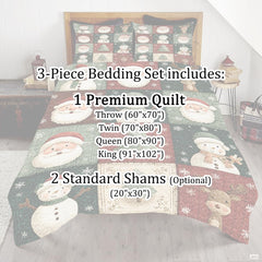 Christmas Bedding Quilt – Soft Microfiber Holiday Bedspread, Lightweight Winter Bedding, Cozy Xmas Quilts for Couch, Bedroom & Seasonal Home Decorations (Christmas Quilt-DS02)