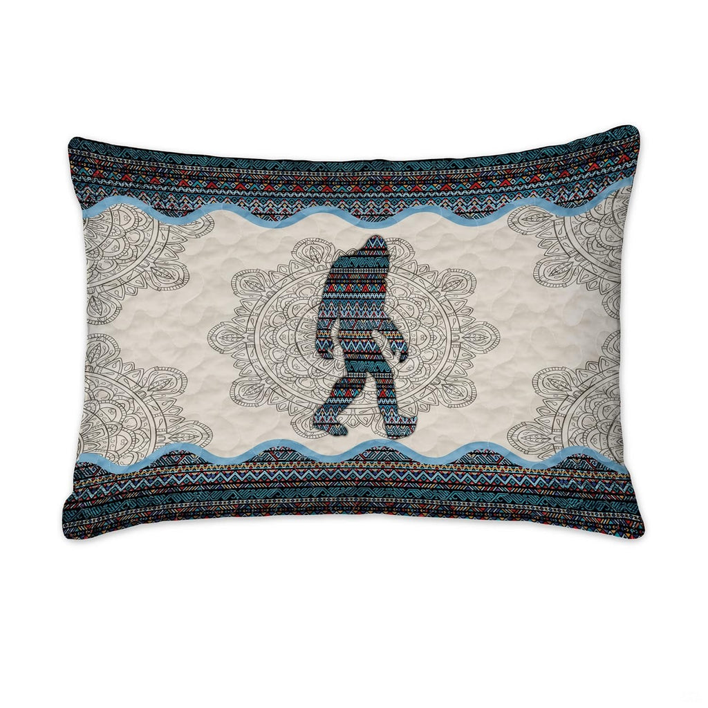 Matching pillowcase detail for bohemian bedding set showcasing coordinating Bigfoot mandala floral geometry