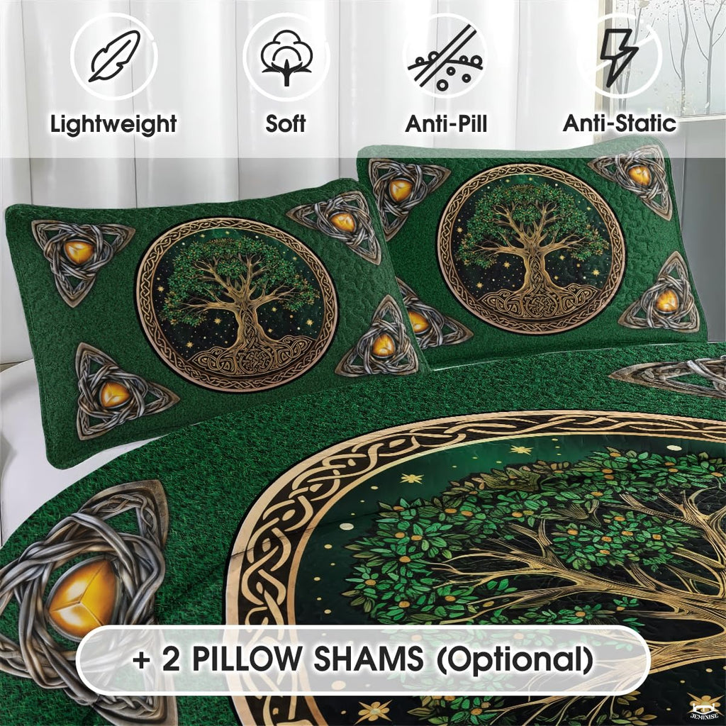 Personalized Yggdrasil Tree of Life Quilt Sets, Machine Washable