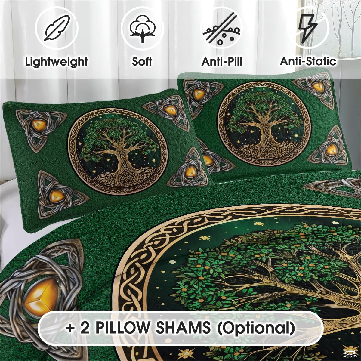 Personalized Yggdrasil Tree of Life Quilt Sets, Machine Washable