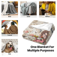 Jeminise Customized Reading Blanket for Book Lovers, Personalized Daughter Gift