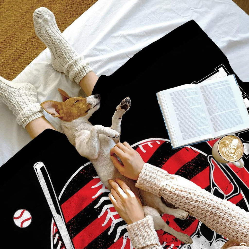 Room decor aesthetic with baseball batter athletic emblem bedding set.