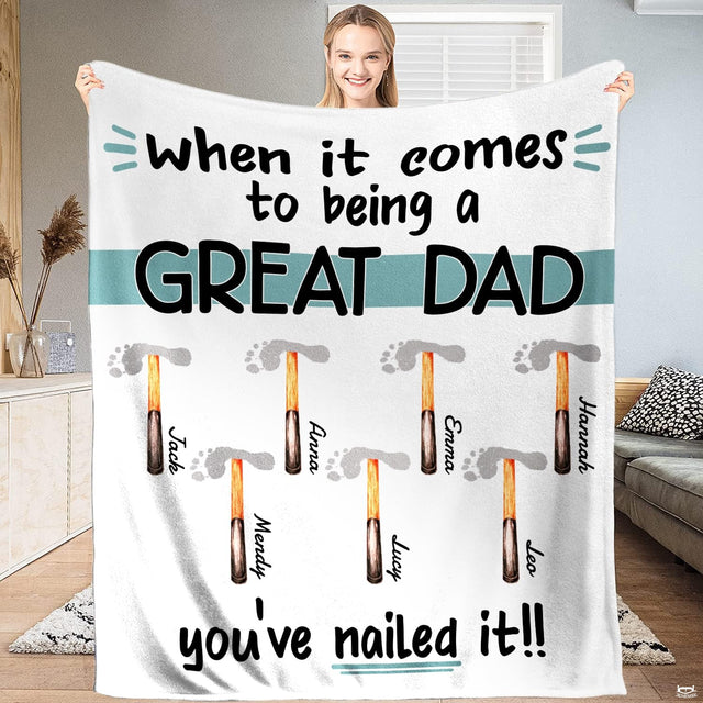 Handyman great dad you nailed it footprint hammer blanket showing footprint hammer heads view 1