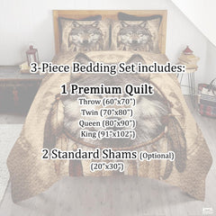 Personalized Wolf Head Framed By Dreamcatcher Comforter