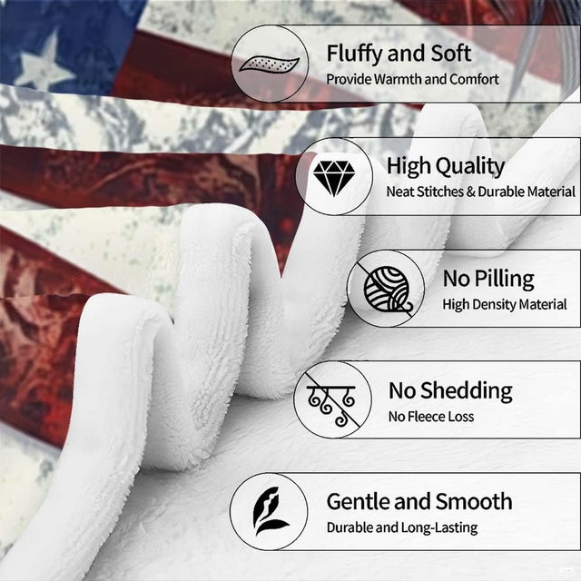 Detailed view of the equestrian portrait with distressed stars and striped mane on a patriotic bedding set.