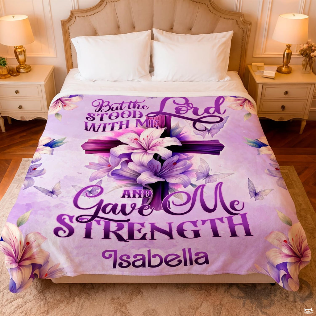 Custom Floral Cross Bible Verse Blanket, Machine Washable