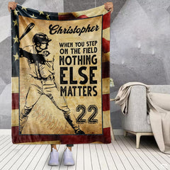 Custom Name Catcher Batter Baseball Baseball Throw, Baseball Blanket Gift Baseball Bedding Gift for Adult, Christmas New Years Gift for Baseball Player, Pitcher Gift (Baseball Design 10)