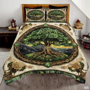 Custom Tree of Life Quilt Set Celtic Yggdrasil Bedding for Bedroom Decor